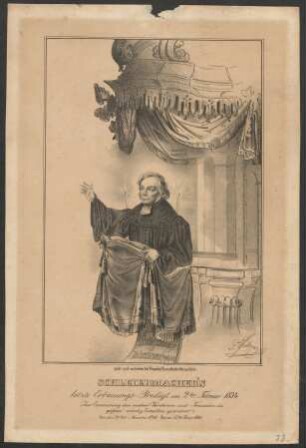[Bildnis Friedrich Schleiermacher] : Schleiermachers's letzte Erbauungs=Predigt am 2ten Februar 1834
