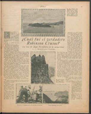 ¿Cuál fué el verdadero Robinson Crusoe? : La isla de Juan Fernández en la actualidad