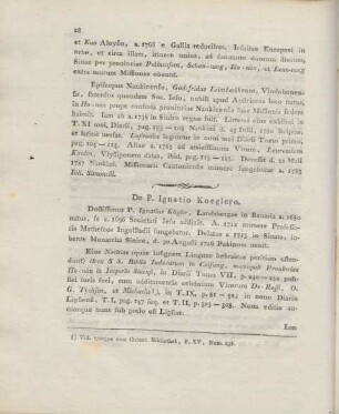 De P. Ignatio Koeglero.