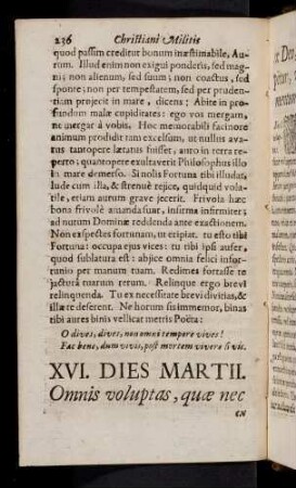 236-289, XVI. Dies Martii - XXXI. Dies Martii.