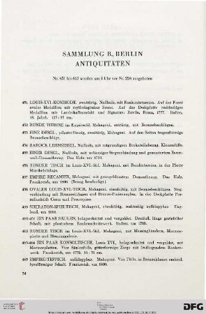 Sammlung B., Berlin – Antiquitäten (Nr. 451-603)