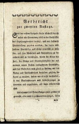 Vorbericht zur zweyten Auflage.