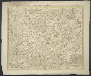 Illustrissimo Principi Ioanni Georgio Duci Saxoniae Hanc Thuringiae Lantgraviatus Tabulam Omni Animi Devotione Offert Et Inscribit Petrus Schenk : Cum Priv.
