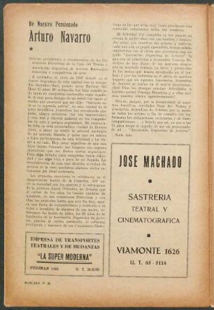 De Nuestro Pensionado Arturo Navarro