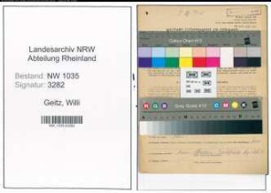 Entnazifizierung Willi Geitz , geb. 03.06.1922 (Bergmann)