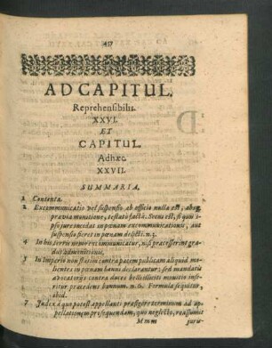 Ad Capitul. Reprehensibilis. XXVI., XXVII.