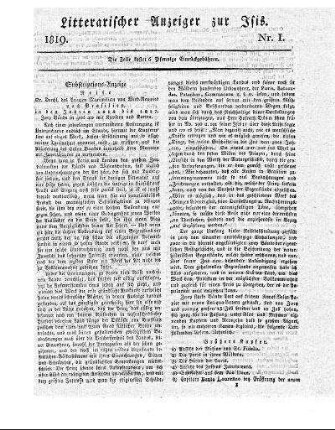 Litterarischer Anzeiger Nr. X