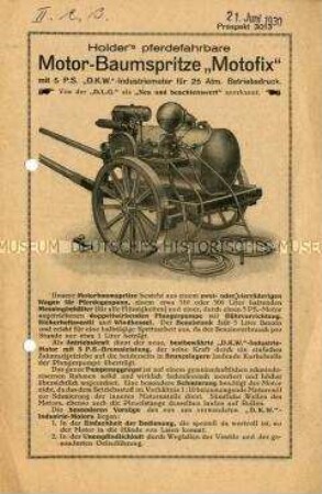 Baumspritzen mit Motorbetrieb