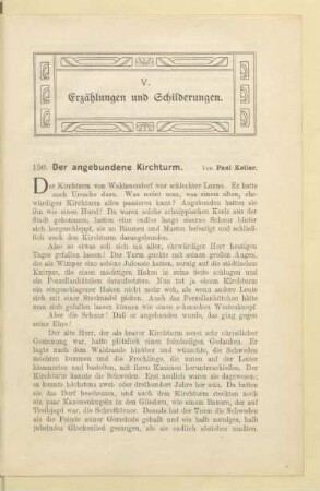 V. Erzählungen und Schilderungen
