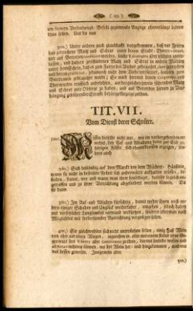 Tit. VII. Vom Dienst derer Schröter