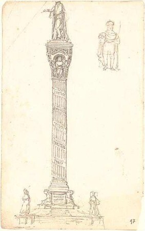 Neureuther, Eugen Napoleon; u. a. Deutschland; Griechenland; Italien; Schweiz; Studien- und Reiseskizzen - Säule (Ansicht, Details)