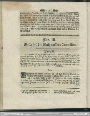 Cap. III. Beweiset den Satz aus dem Conciliis