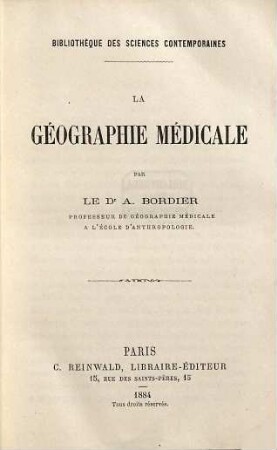La géographie médicale