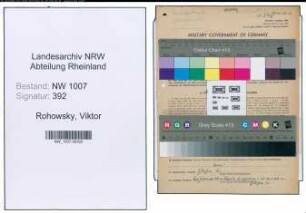 Entnazifizierung Viktor Rohowsky , geb. 04.03.1891 (Lehrer)