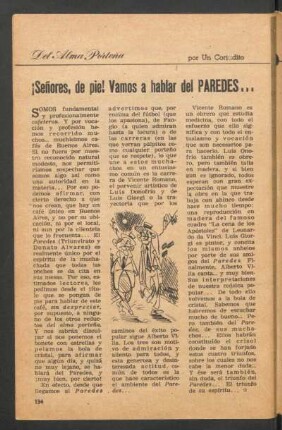 ¡Señores, de pie! Vamos a hablar del paredes ... : Del alma porteña