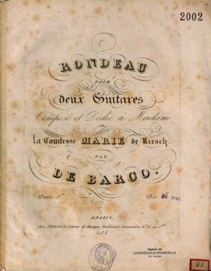 Rondeau pour deux guitares : oeuvre 1er
