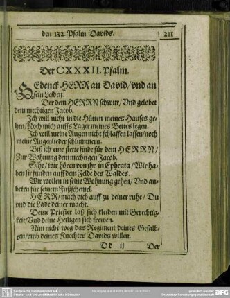 Der CXXXII. Psalm