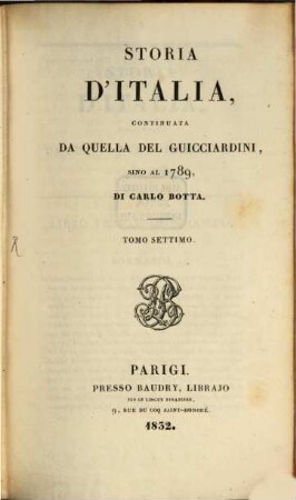 Storia d'Italia, continuata da quella del Guicciardini, sino al 1789, 7