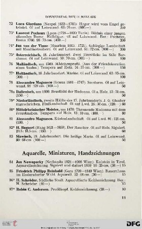 Aquarelle, Miniaturen, Handzeichnungen (Nr. 84-184)