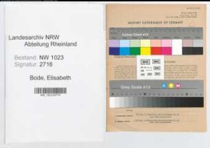 Entnazifizierung Elisabeth Bode , geb. 20.09.1891 (Fuersorgerin)
