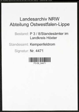 Sterberegister Standesamt Kempenfeldrom