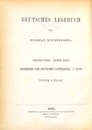 Geschichte der deutschen Litteratur : ein Handbuch. 1