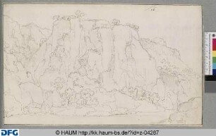Steil aufregende Felsen an einem Fluss