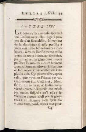 Lettre LXVI - Lettre LXX