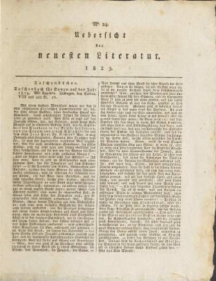 1813: Übersicht der neuesten Literatur