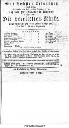 Die vereitelten Ränke