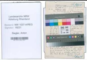Entnazifizierung Anton Siegler , geb. 25.06.1909 (Lokfuehrer)