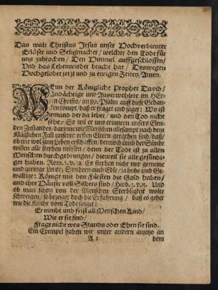 Das walt Christus Jesus unser Hochverdienter Erlöser und Seligmacher/ [...]