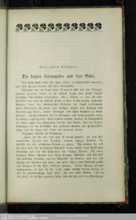 Vierzehnter Abschnitt. Die letzten Lebensjahre und das Ende