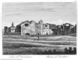 Les monumens plus célebres de Rome ancienne et les quatre basiliques principales de Rome moderne, Tav. 47: Terme di Diocleziano