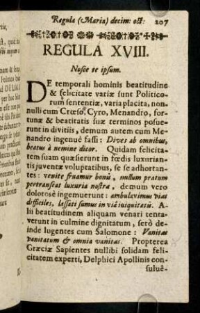 207-214, Regula XVIII. Nosce te ipsum.