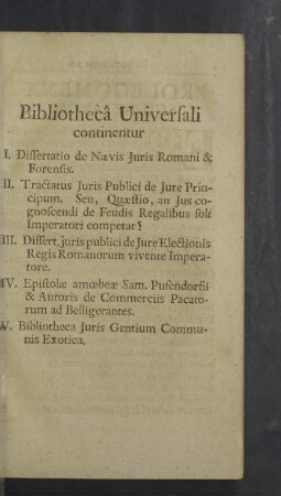 Bibliothecâ Universali continentur