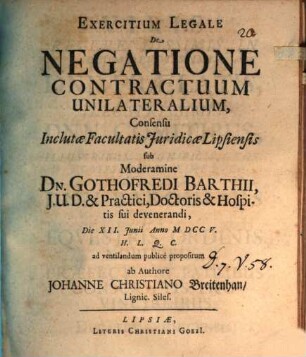 Exercitium legale de negatione contractuum unilateralium