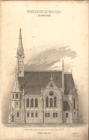 Dolmetsch, Heinrich; Reutlingen; Katharinenkirche - Südseite (Ansicht)