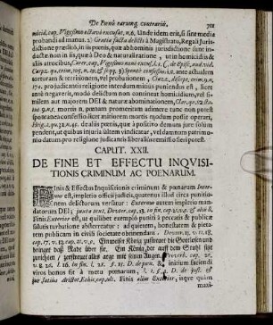 Caput XXII. De Fine Et Effectu Inquisitionis Criminum Ac Poenarum.