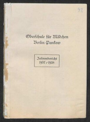 1937/38: Jahresbericht - 1937/38