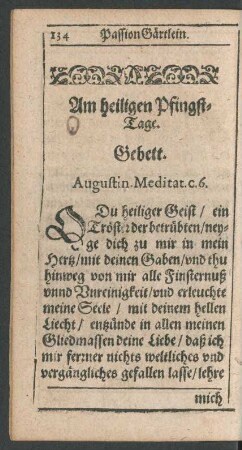 Am heiligen Pfingst-Tage.