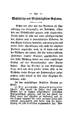 Wohlthätige und Wohltätigkeits-Anstalten