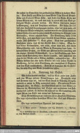 §. 14. Läuterung des Saftes