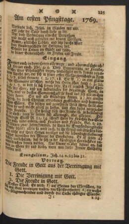 Am ersten Pfingsttage. 1769