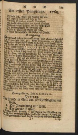Am ersten Pfingsttage. 1769