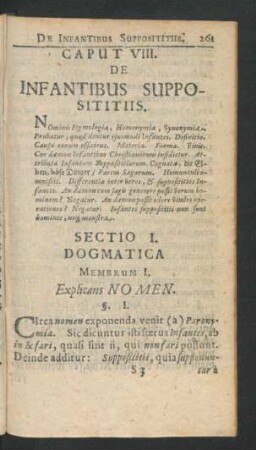 Caput VIII. De Infantibus Supposititiis.