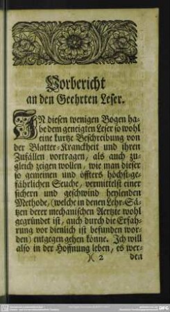 Vorbericht an den Geehrten Leser