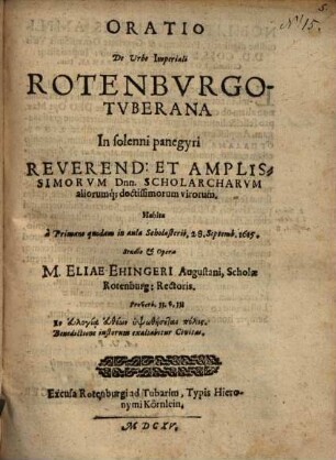 Oratio de urbe imperiali Rotenburgo-Tuberana
