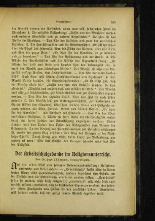 ¬Der¬ Arbeitsschulgedanke im Religionsunterricht