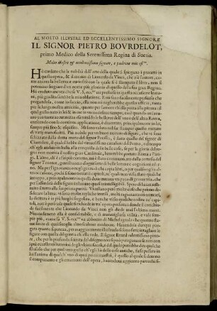 Al Molto Illustre Ed Eccellentissimo Signore Il Signor Pietro Bovrdelot ...